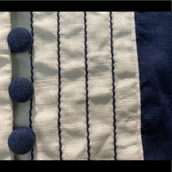 Liz Claiborne-Large-Linen Tank- Blue & White - Picture 7 of 7